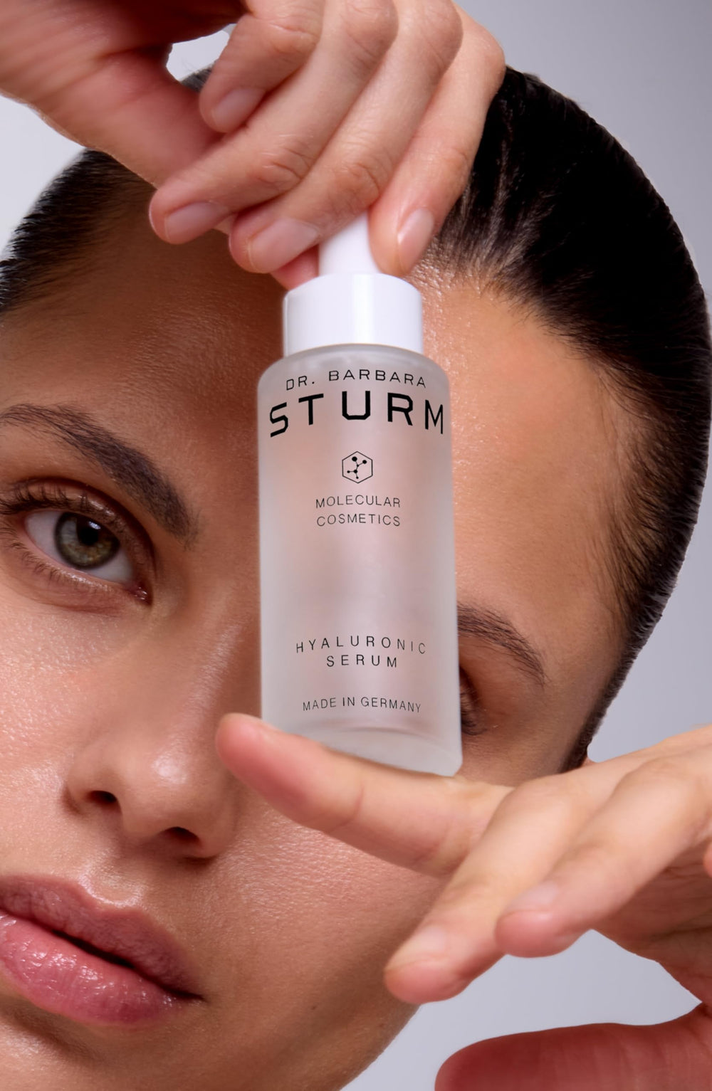 Dr. Barbara Sturm Hyaluronic Serum Germany-made label signals quality craftsmanship.