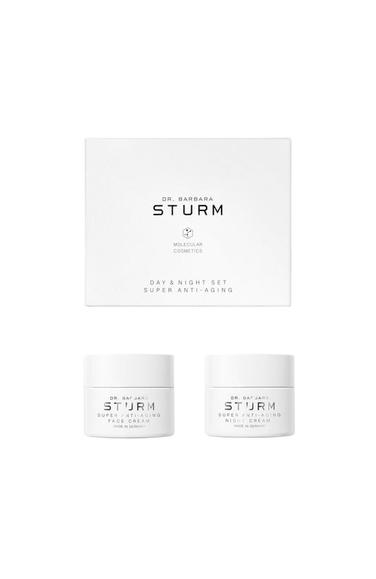 Dr. Barbara Sturm Super Anti-Aging Day Cream jar highlighting daytime hydration for radiant skin