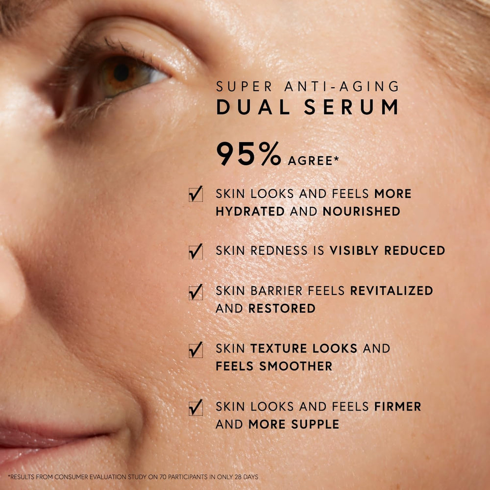 Applying Dr. Barbara Sturm serum as part of a skincare routine.