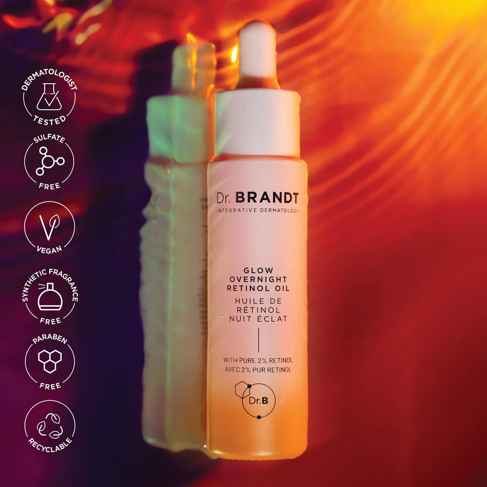 Dr. Brandt Bright This Way Glow Overnight Oil promotes soft, supple skin.