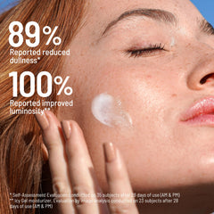 Applying Dr. Brandt iD-STRESS on the face for dewy radiance