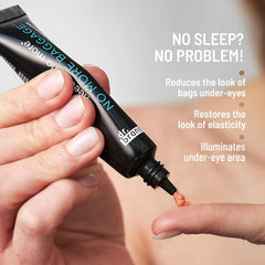 Dr Brandt Needles No More Baggage compact jar shows instant tightening around the eye contour