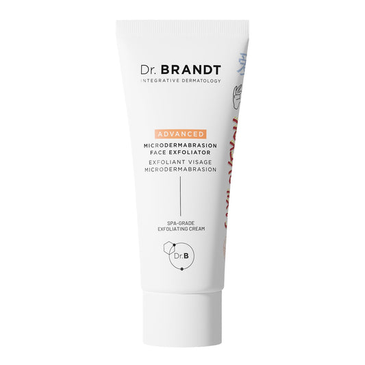 Dr. Brandt Advanced Microdermabrasion bottle pour for spa-like exfoliation.