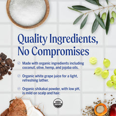 Dr. Bronner’s sugar soap lather close-up shows natural oils cleansing.