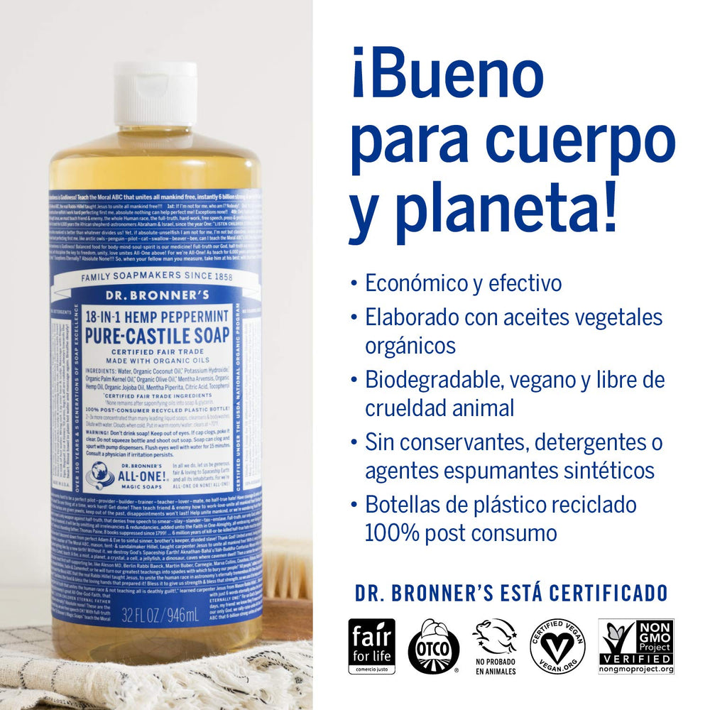 Dr. Bronner's Organic Cherry Blossom soap in a bath setting with floral aroma.