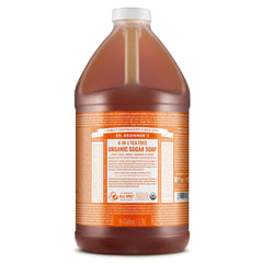 Dr. Bronner's Organic Sugar Soap Tea Tree 64oz bottle with silky lather