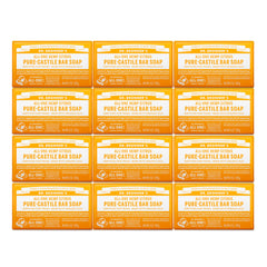 Dr. Bronner's Citrus Pure-Castile bar soap close-up lather for gentle cleansing