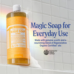 Dr. Bronner's Pure-Castile Citrus bottle with refreshing scent for hands and skin