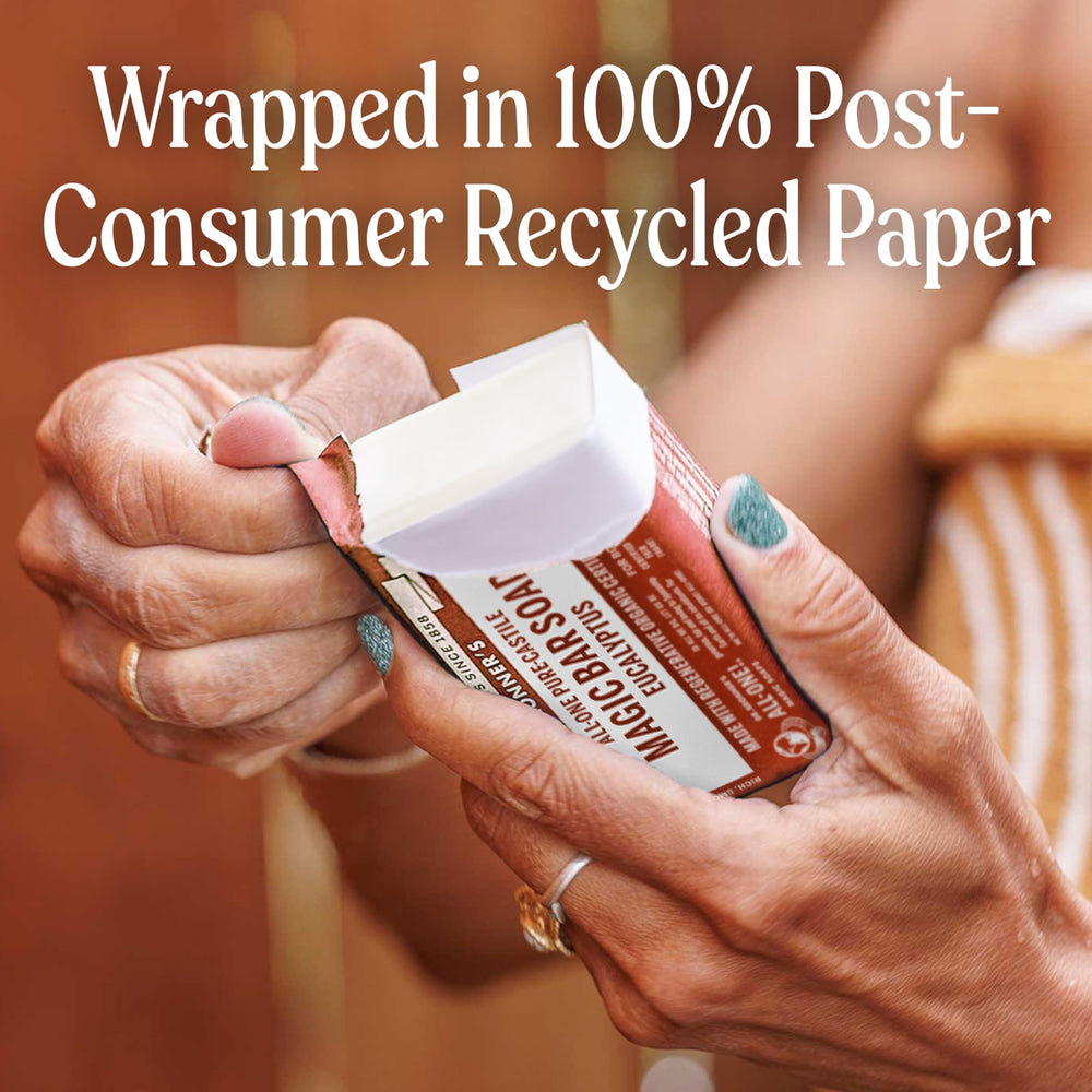 Dr. Bronner's Pure-Castile eucalyptus bar for body and hair care.