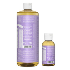 Dr. Bronner's Lavender travel bottle, convenient for on-the-go cleaning and care