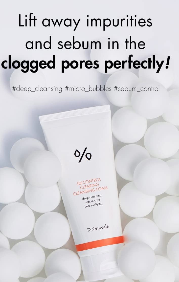 Close up of Dr.Ceuracle 5α Control cleansing foam rich foam