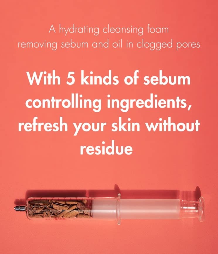 Dr.Ceuracle 5α Control cleansing foam with cinnamon bark extract smooths texture and brightens