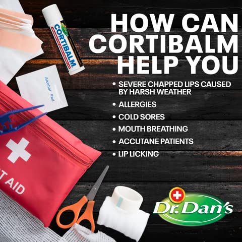 Dr. Dan's Cortibalm 5-pack ingredient blend shown for hypoallergenic formula