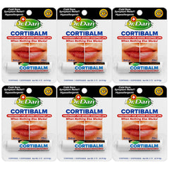 Dr. Dan's Cortibalm 6-pack pack-shot highlighting convenient lip care for dry lips