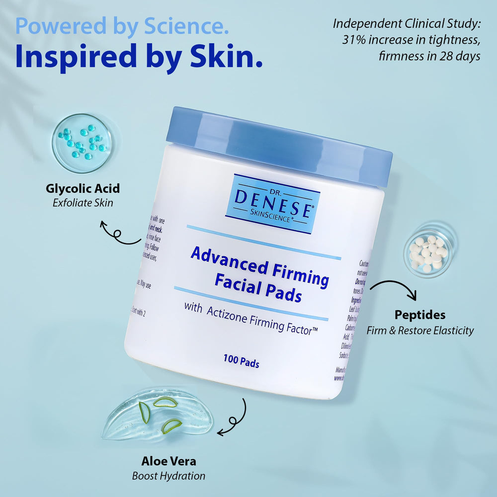 Skin after use with smoother texture using Dr. Denese SkinScience pad