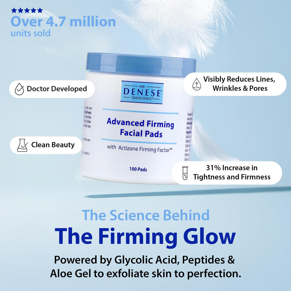 Applying Dr. Denese SkinScience pad to the face for gentle exfoliation