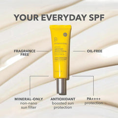 Dr Dennis Gross All-Physical sunscreen swatch on skin shows clear, non-greasy finish.