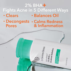 Close-up of the Dr Dennis Gross bottle with pump for gentle application.