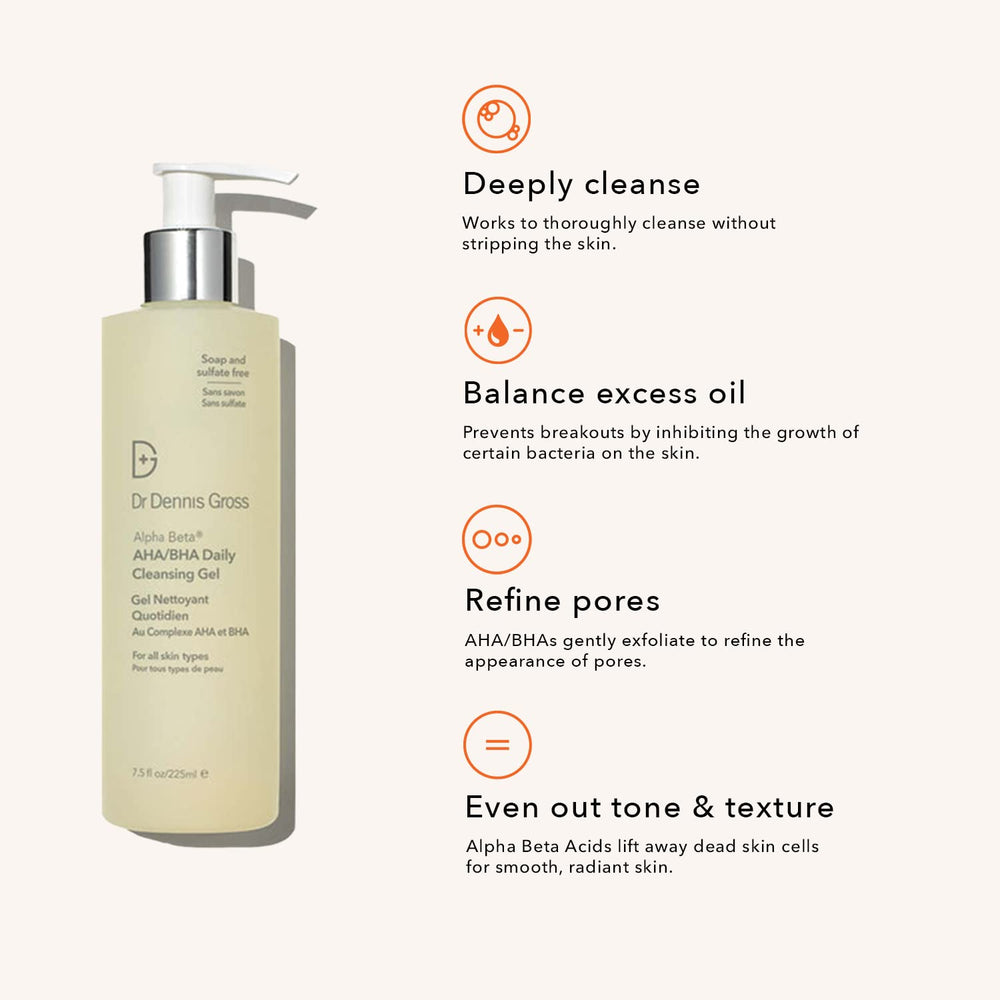 Soft, clean skin texture after cleansing with Dr Dennis Gross.