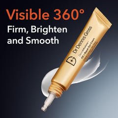 DermInfusions eye cream dispense pump close-up demonstrates easy, targeted application.