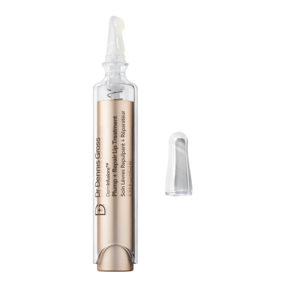 Dr Dennis Gross DermInfusions clear lip treatment bottle pump delivers immediate plump results