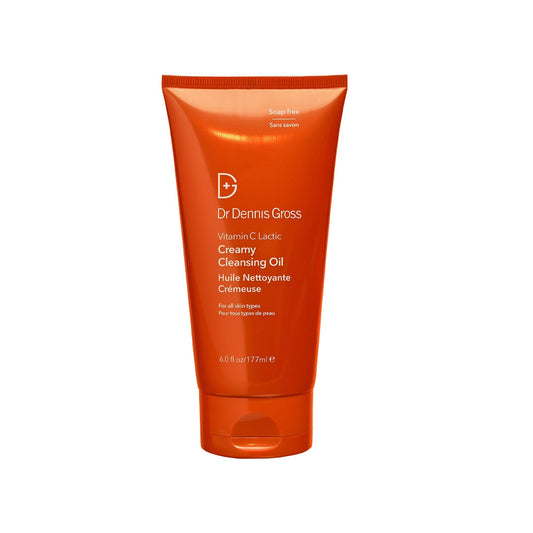 Dr Dennis Gross Vitamin C Lactic Cleansing Oil bottle ready for makeup and SPF removal.