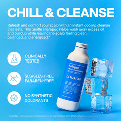 Close-up of the cooling effect on the scalp with Dr.FORHAIR Folligen shampoo.