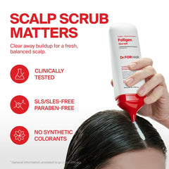 DR.FORHAIR Folligen Sea Salt Scaler pour scene showing mineral-rich formula