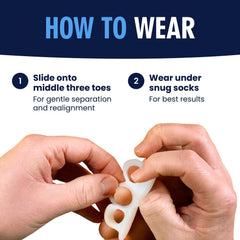Non-slip design of Dr. Frederick's Original hammer toe gel stays in place inside footwear.