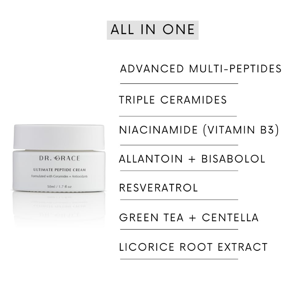 Packaging detail of Dr. Grace Ultimate Peptide Cream.