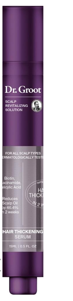 Dr. Groot roll-on bottle close-up for precise scalp care.