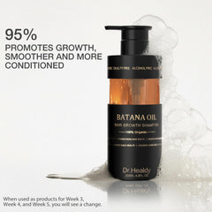 Dr. Healdy Batana Oil Conditioner close-up reveals detangling ease and manageability.