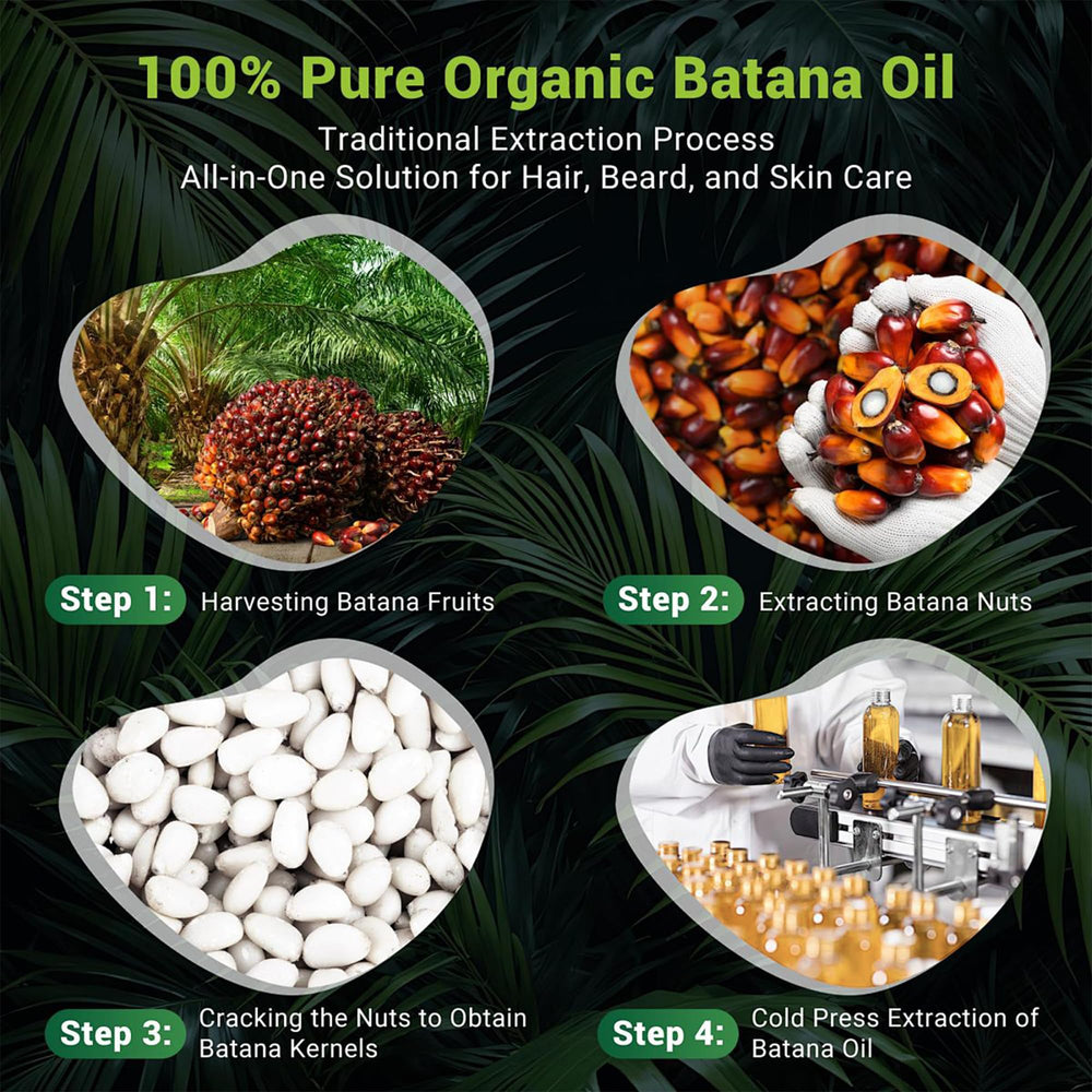 Dr. Healdy Batana Oil drops on hair demonstrating hydration and frizz control.