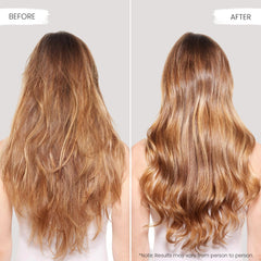 Shiny, healthy-looking hair after using the set