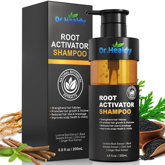 Dr. Healdy Root Activator Shampoo bottle for daily scalp cleansing