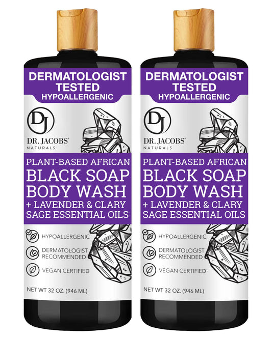 DR.JACOBS NATURALS African Black Soap lavender-sage jar for soothing cleanse.