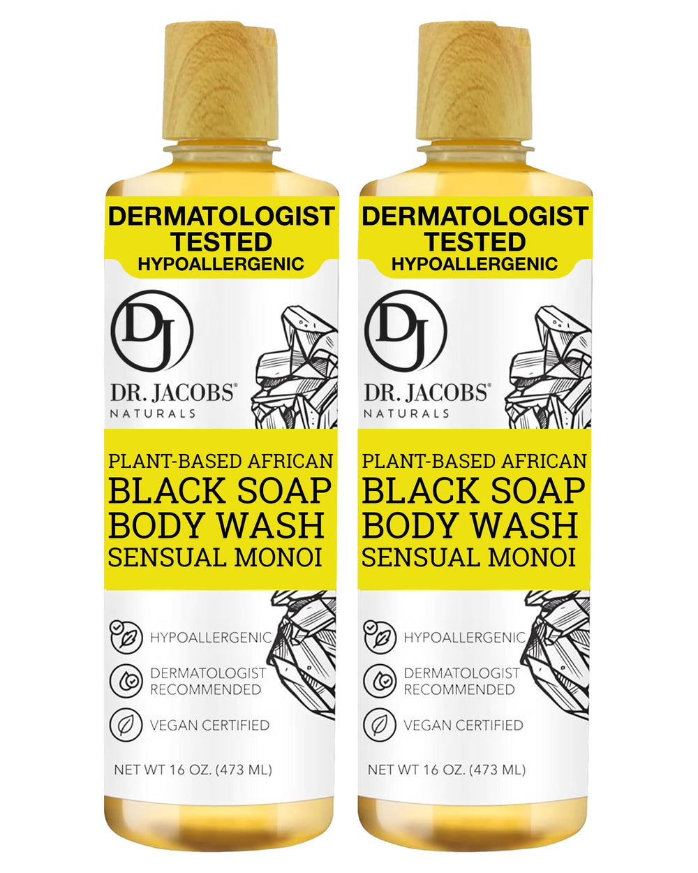 DR.JACOBS NATURALS African Black Soap bottle for daily cleansing and moisturizing.