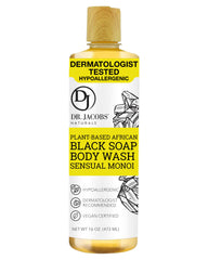 DR.JACOBS NATURALS African Black Liquid Soap bottle for versatile cleansing and moisture.