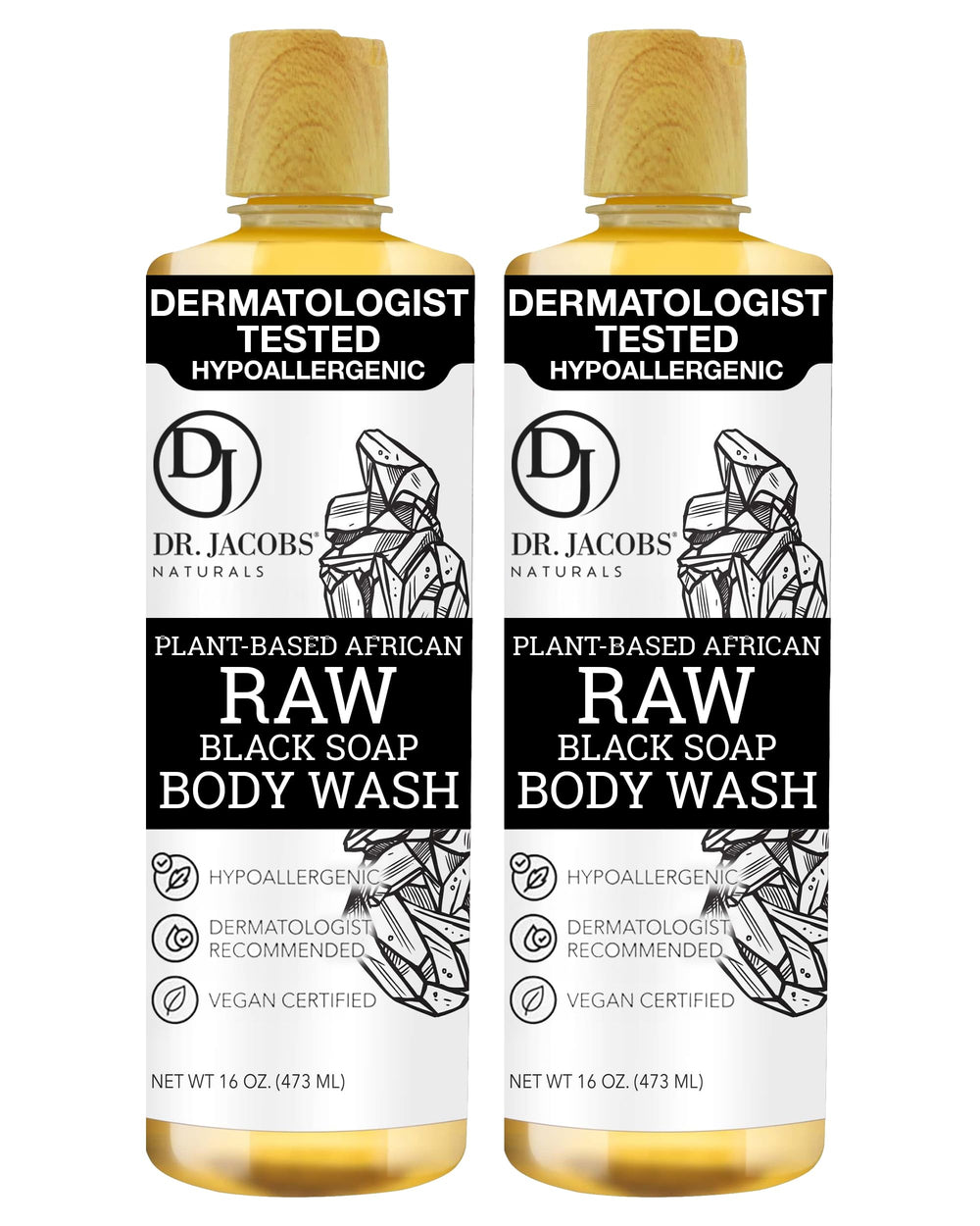 DR.JACOBS NATURALS African Black Soap bottle pour for a refreshing cleanse