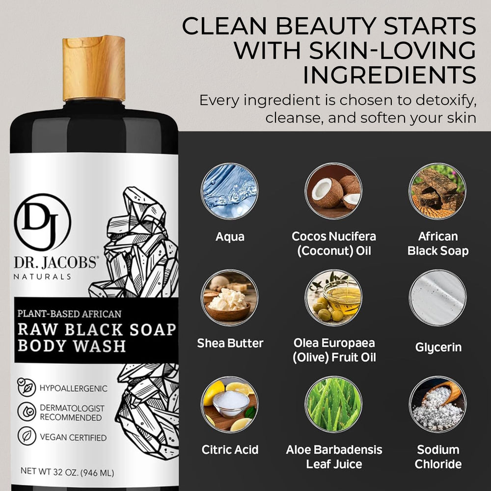 Applying DR.JACOBS NATURALS african black soap as body wash