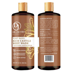 DR.JACOBS NATURALS sandalwood wash lather creates a soft skin feel.