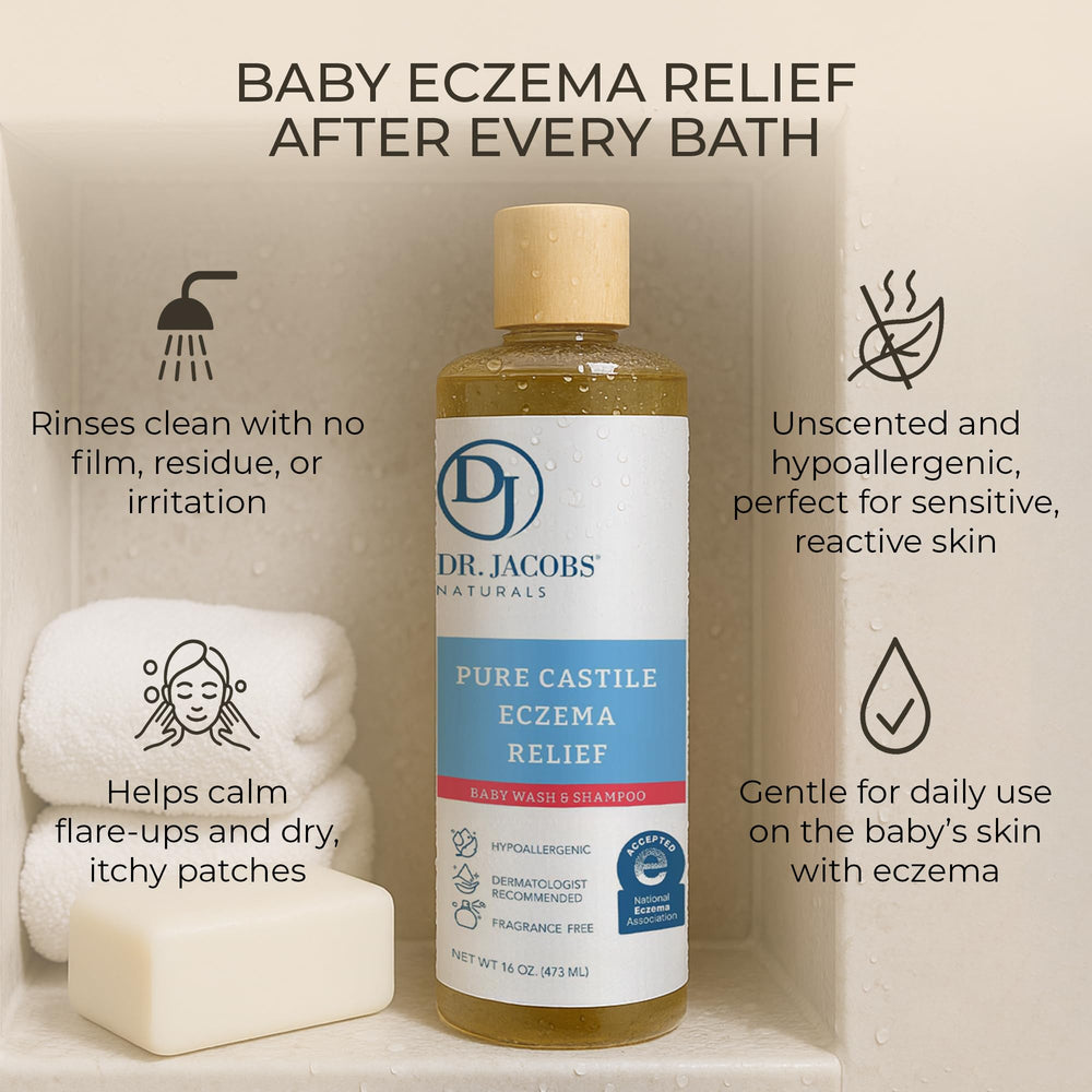 Newborn-friendly bath scene with a gentle 3-in-1 wash and shampoo