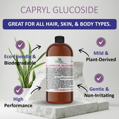 Capryl Glucoside foam closeup, natural foaming cleanser suitable for DIY products.