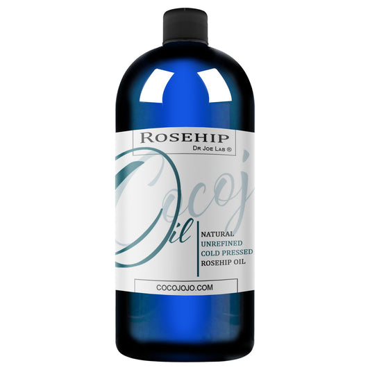Dr Joe Lab Rosehip Oil bottle for facial hydration.