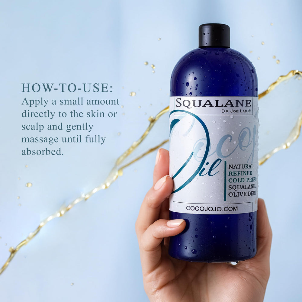 Applying Dr Joe Lab Squalane Oil on the face for daily moisturization