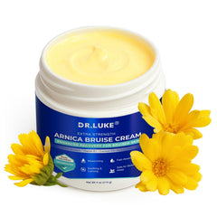 Dr. Luke Arnica Bruise Cream being dispensed for targeted application on swelling