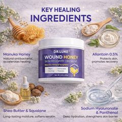 Applying Dr. Luke Manuka Honey Wound Gel to a small scrape