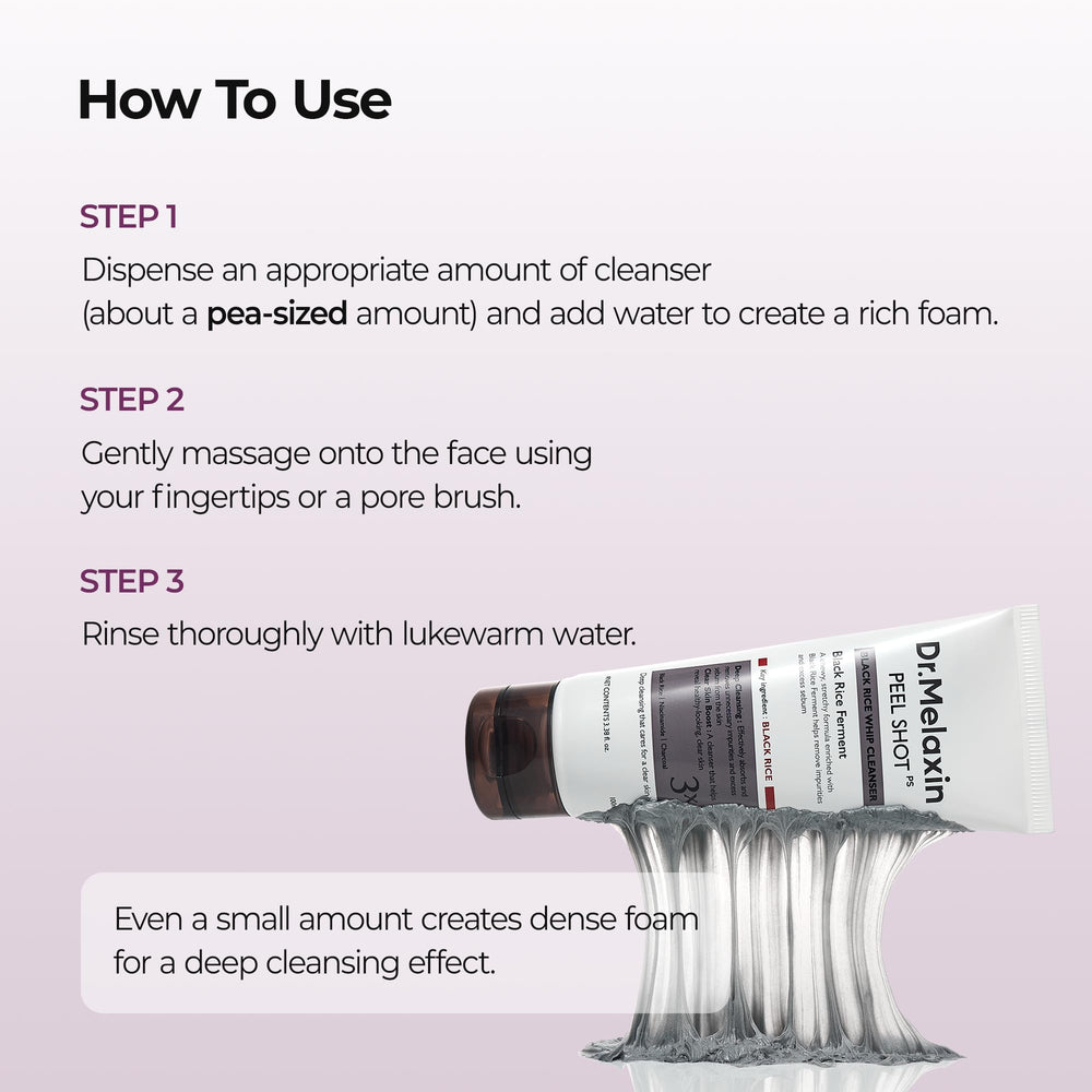 Dr.Melaxin tube with cap detail, travel-friendly design for on-the-go cleansing.