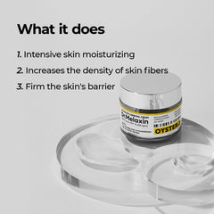 Applying Dr.Melaxin Oyster Pep3 Renewal Cream to the face for daily renewal.