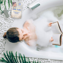 DR.MUD Dead Sea Salt foot soak in bowl for softer, refreshed feet.